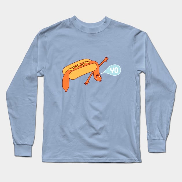 YO Hotdog Long Sleeve T-Shirt by simonox